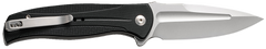 Civivi Knives Incindie 3.48" 14C28N Spear Point Plain Folding Knife - Stonewashed Blade, Black Textured G10 Handle — view 2