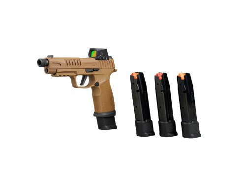 Sig Sauer P365 Fuse TACOPS 9mm 5.10" 21+1 Striker-Fired Pistol w/Optic - Coyote — view 2