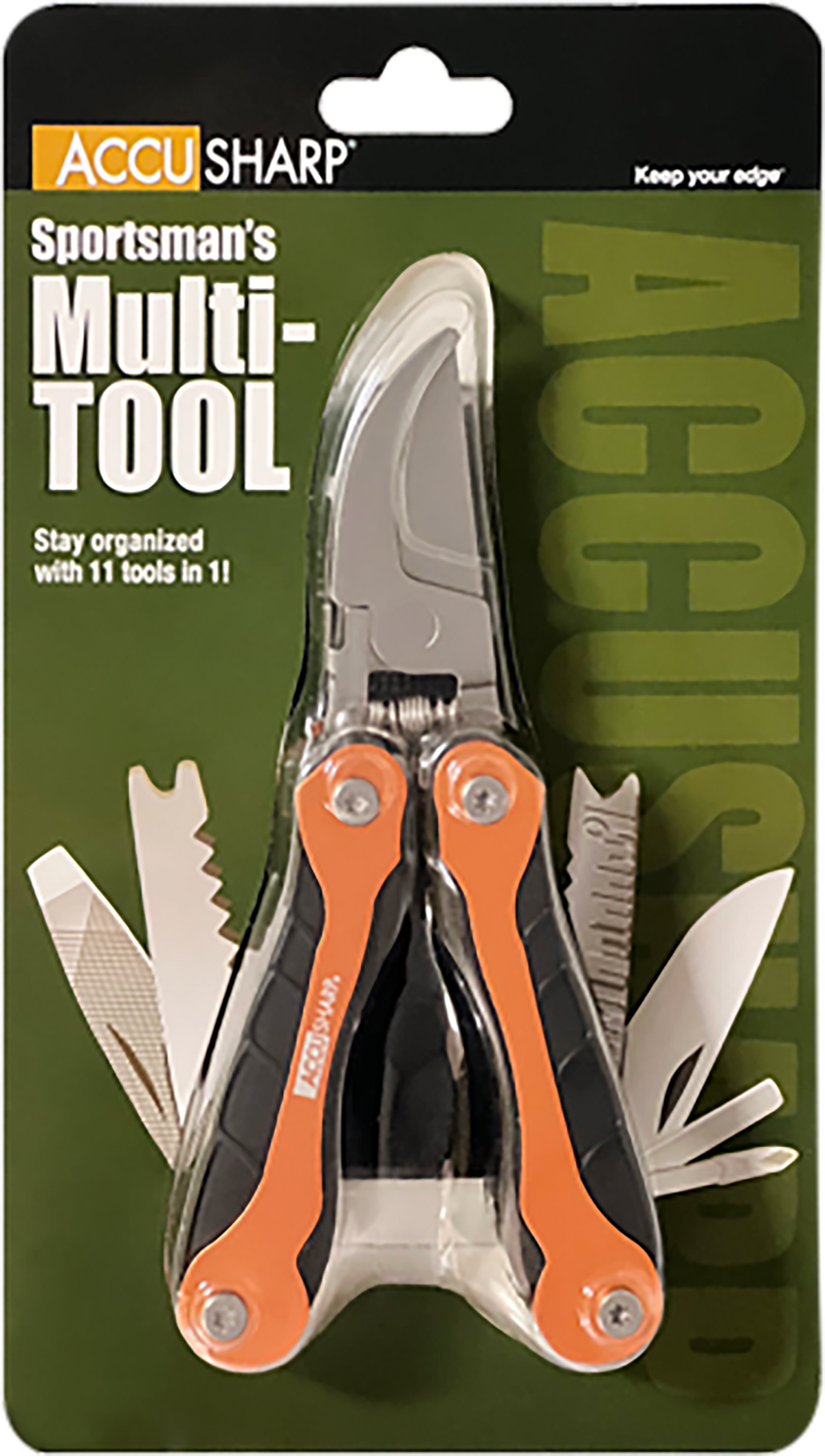 Accusharp Sportsman's 085C Folding Multi-Tool Plain Blade Black/Orange with Nylon Case — view 2