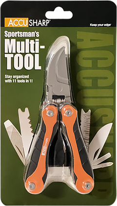 Accusharp Sportsman's 085C Folding Multi-Tool Plain Blade Black/Orange with Nylon Case — view 2