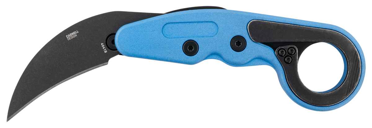 Columbia River Provoke 4041B 2.47" Folding Hawkbill Plain Black Stonewash 4116 SS Blue Metallic Grivory — view 2