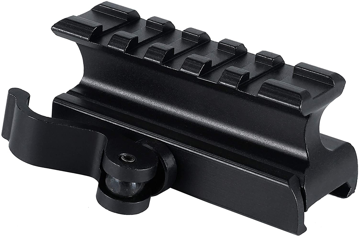 Warne 6102M Red Dot Riser Picatinny Rail Black Anodized Aluminum — view 2