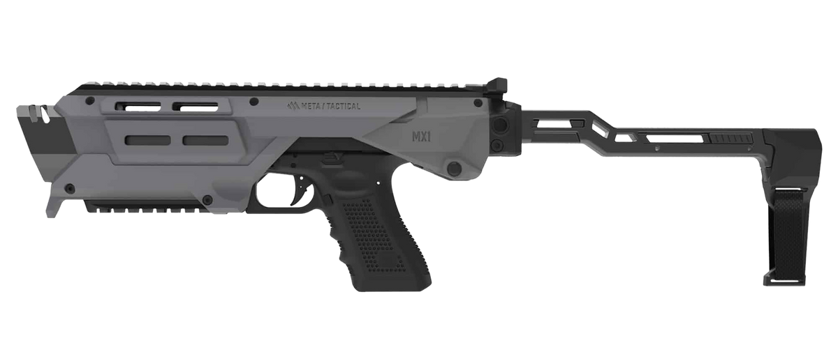 Meta Tactical MX-1 Glock Conversion Kit with Folding Stabilizer - Gray — view 2