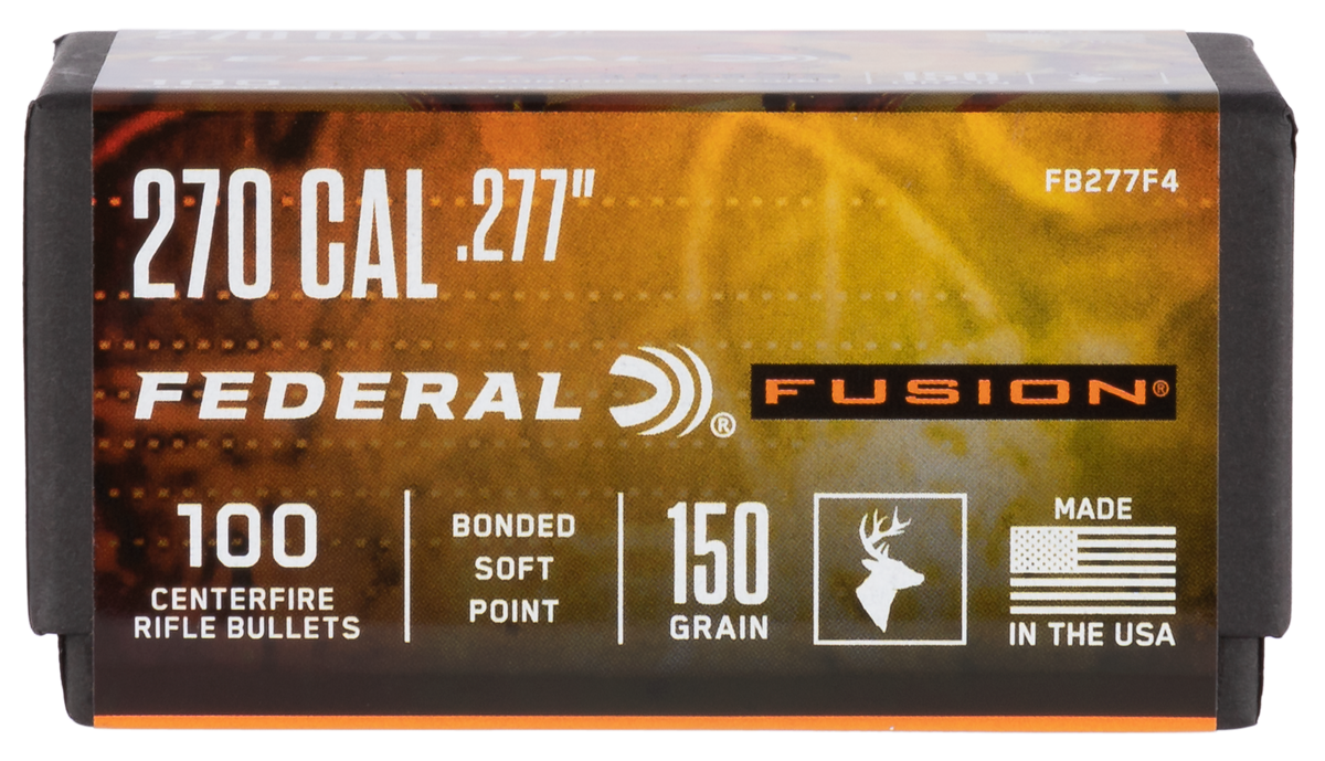 Federal Fusion Component .270 Cal .277 150gr Fusion Soft Point Reloading Bullets — view 2