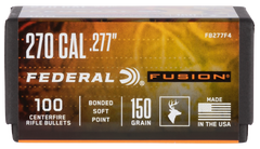 Federal Fusion Component .270 Cal .277 150gr Fusion Soft Point Reloading Bullets — view 2