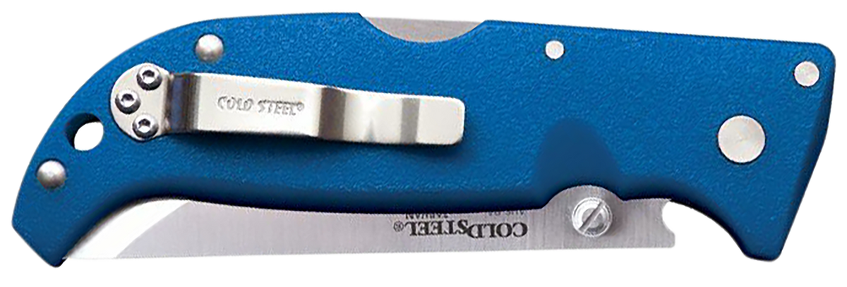 Cold Steel Finn Wolf 3.5" Folding Straight Back Plain AUS-8A Blue Griv-Ex Handle — view 2