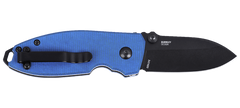Columbia River Squid 2.27" Folding Drop Point Plain D2 Black Oxide Blue Micarta Button Lock — view 2