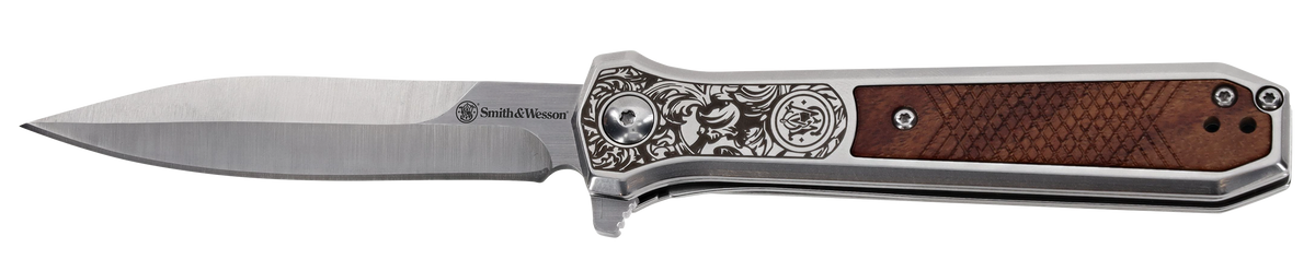 Smith & Wesson Knives Unwavered 3.5" Folding Dagger 8Cr13MoV Plain Spring Assist — view 2