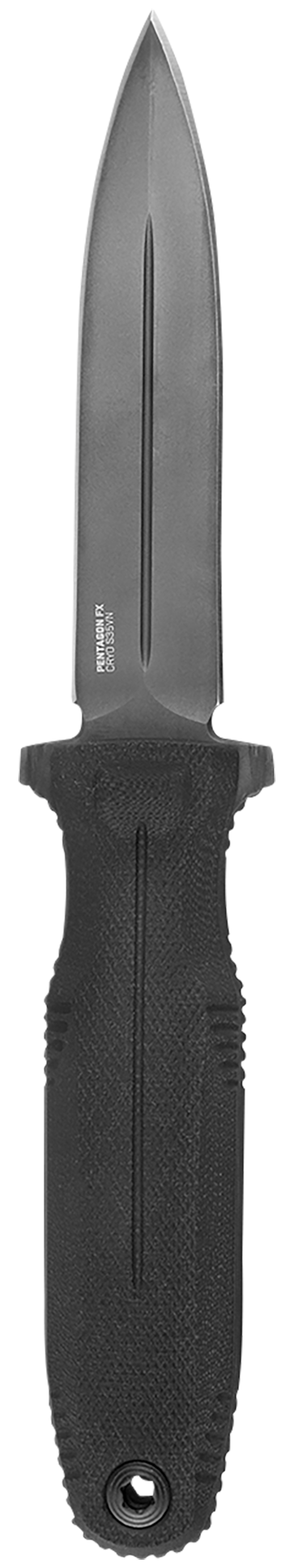 S.O.G Pentagon FX 4.77" Fixed Spear Point Plain Black TiNi Cryo CPM S35VN Blade G10 Blackout Handle — view 2