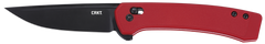 Columbia River CRKT 7075R Q Compact 3.05" Folding Drop Point Plain Black Oxide 14C28N Steel Red GRN Knife — view 2