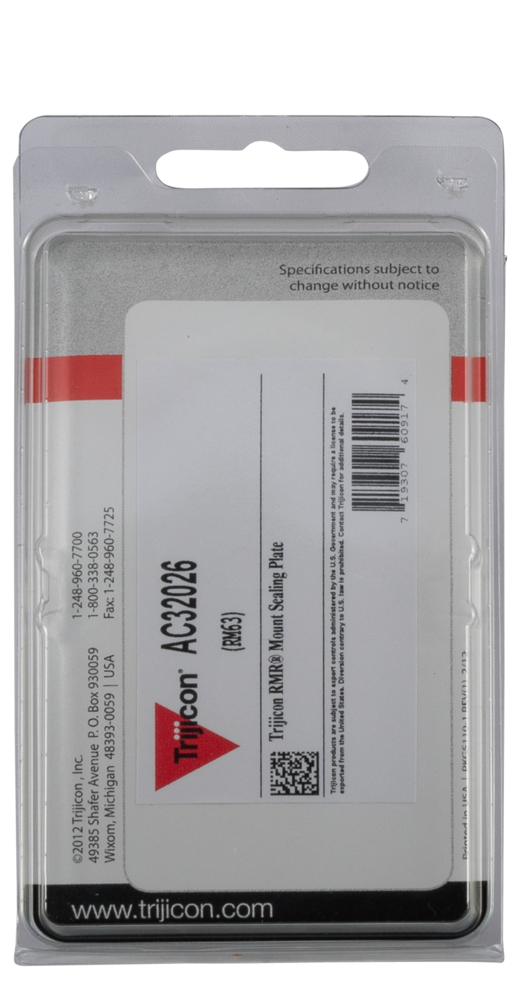 Trijicon RM63 RMR Mount Sealing Plate - Black — view 2