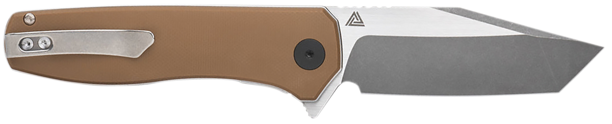 Eikonic Knife Company Xiphos 3.40" Folding Modified Tanto Plain Edge Nitro-V Coyote Brown G10 Handle — view 2