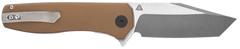 Eikonic Knife Company Xiphos 3.40" Folding Modified Tanto Plain Edge Nitro-V Coyote Brown G10 Handle — view 2