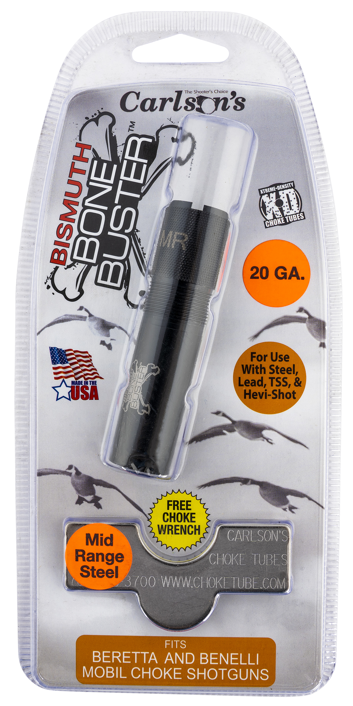 Carlsons Bismuth Bone Buster 20 Gauge MobilChoke .025 Mid-Range Choke Tube - Beretta/Benelli — view 2