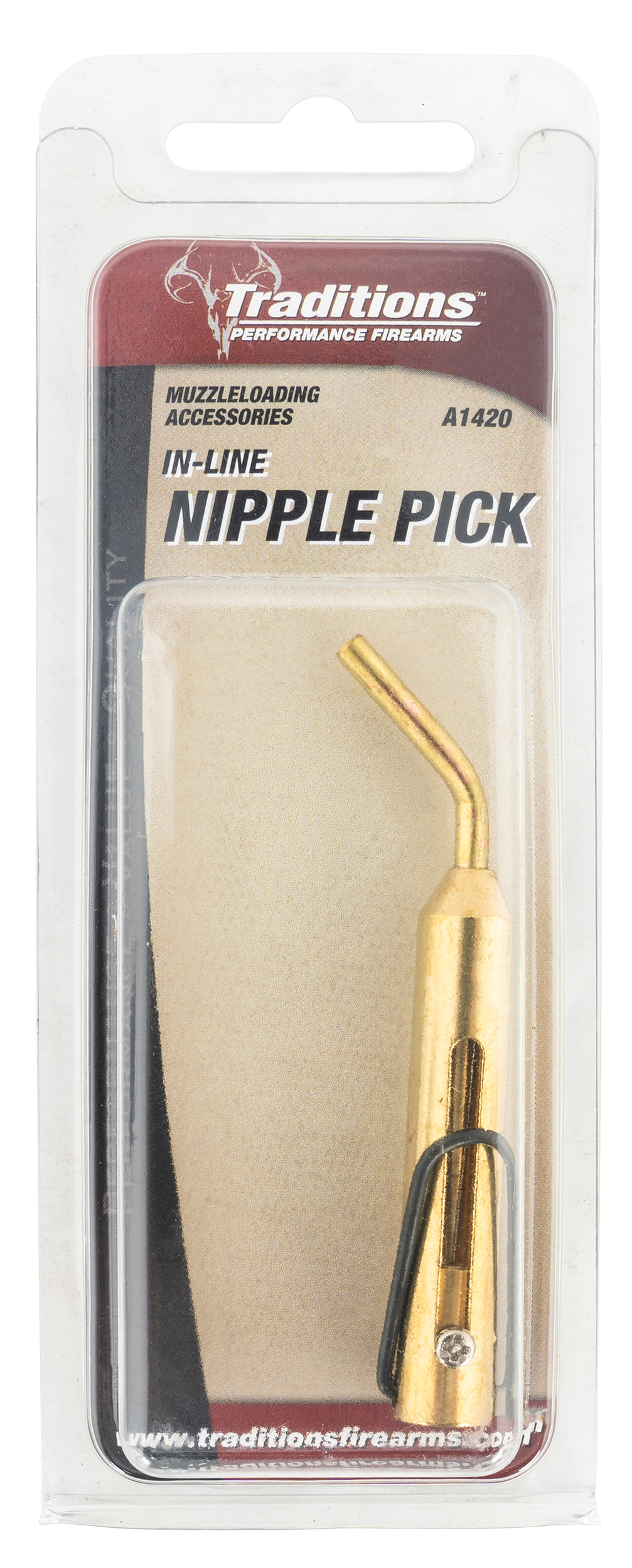 Traditions A1420 Retractable In-Line Rifle Nipple Pick - Brass — view 2