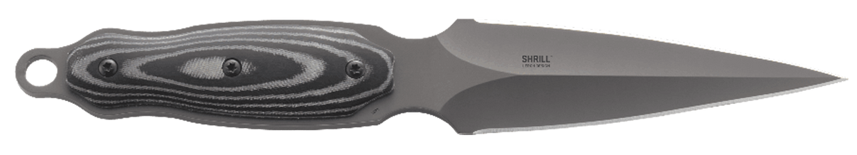 Columbia River 2075 Shrill 4.77" Fixed Plain Dual-Edge 8Cr13MoV Gray TiN Black/Gray Resin Fiber Overlay Handle — view 2