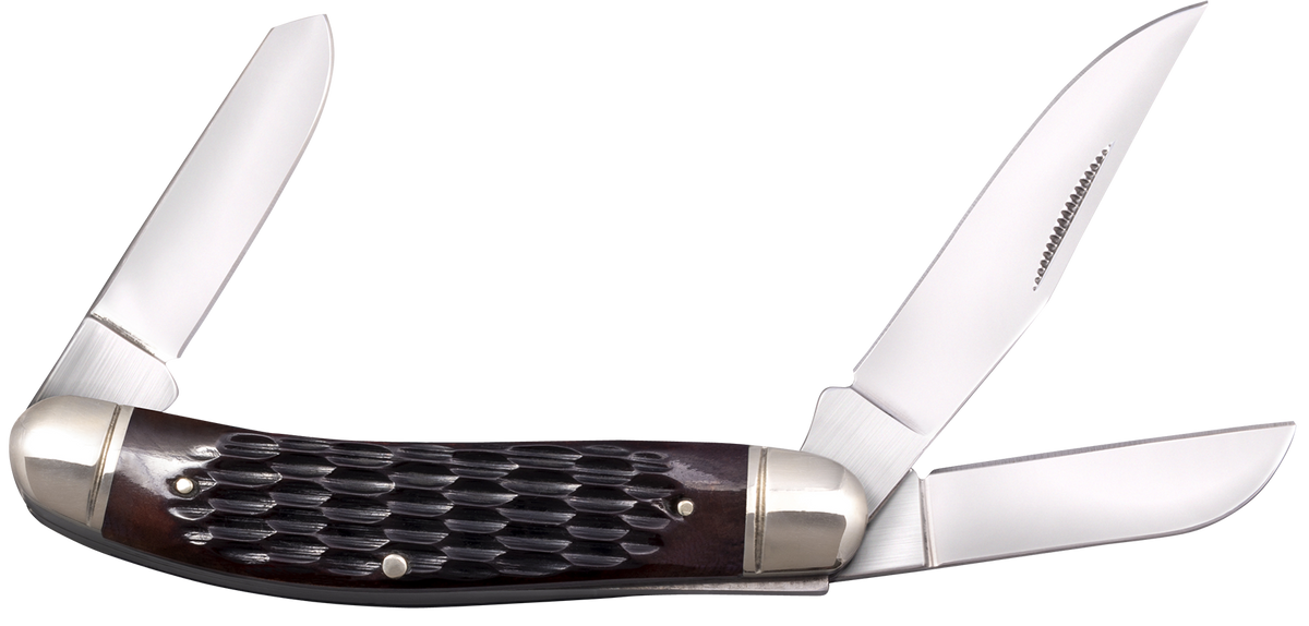 Cold Steel Gentleman's Stockman 2"/2.10"/2.50" Folding 3-Blade Clip/Sheepsfoot/Spey Plain 8Cr13MoV Brown Jigged Bone — view 2