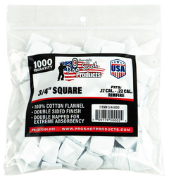 Pro-Shot 341000 Cleaning Patches .17/.22 Cal 0.75" Square Cotton Flannel 1000 Pack — view 2