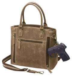 Kingport Industries GTM-CZY/51 Town Tote Brown Leather Concealed Carry Bag — view 2