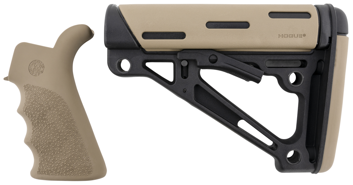 Hogue 15356 OverMolded Collapsible Buttstock & Beavertail Grip Kit - AR-15/M16 Mil-Spec Flat Dark Earth — view 2