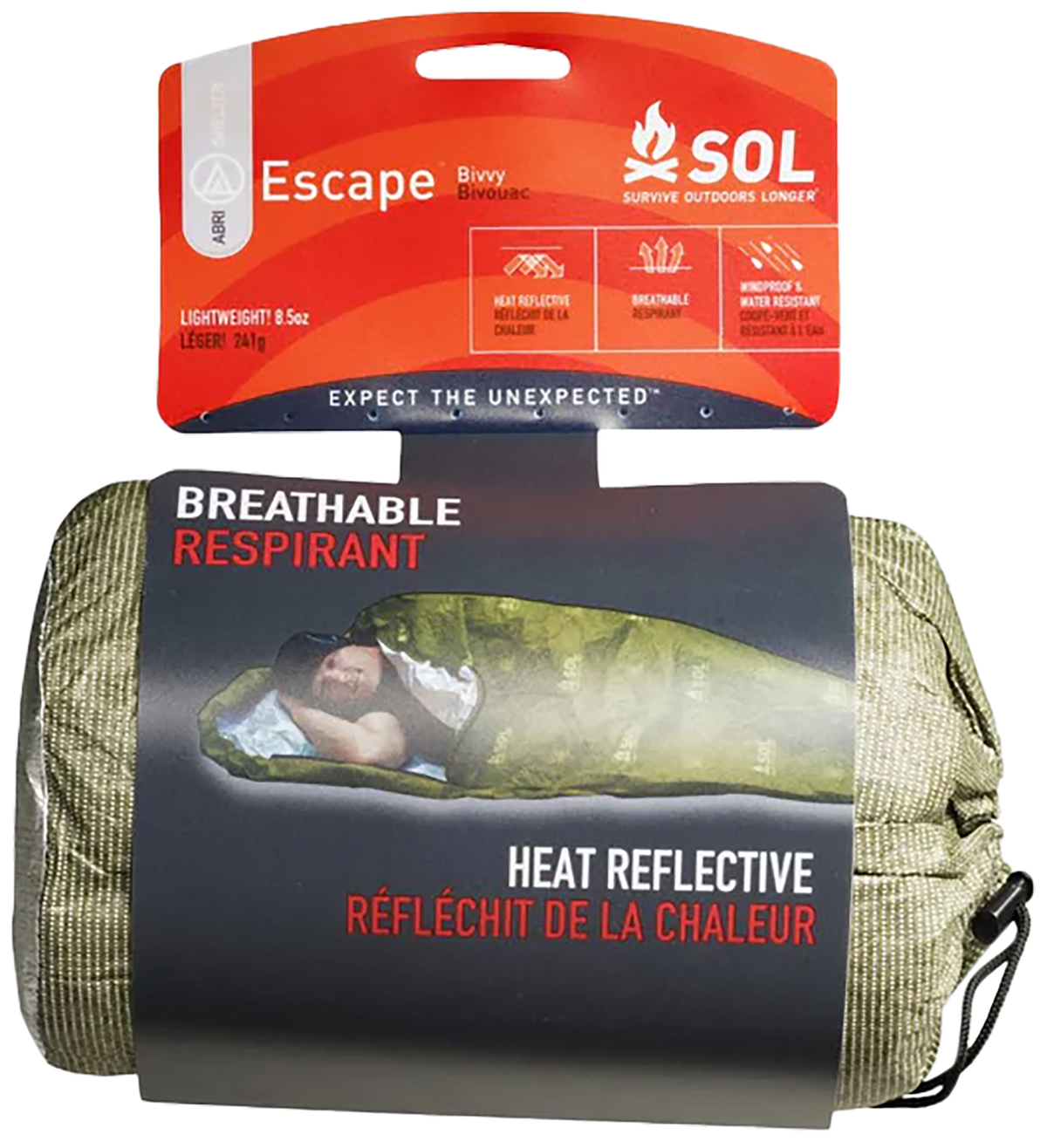 Adventure Medical Kits SOL Escape Bivvy 84" x 31" Waterproof Green with Hood — view 2