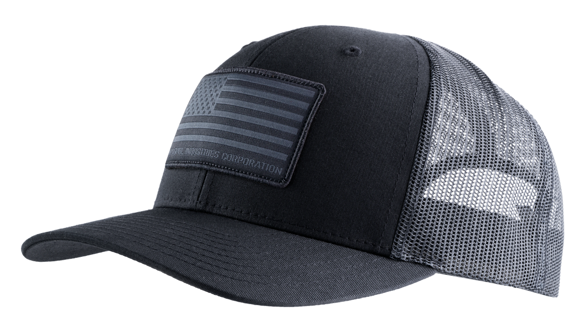 Magpul Industries Standard Patch Trucker Hat Black OSFA - Woven American Flag Patch — view 2