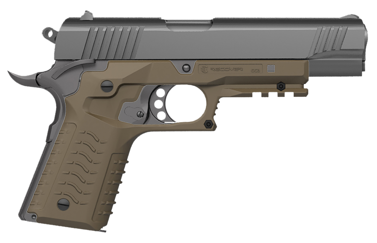 Recover Tactical CC3H-02 Standard Frame 1911 Polymer Grip & Rail System - Tan — view 2