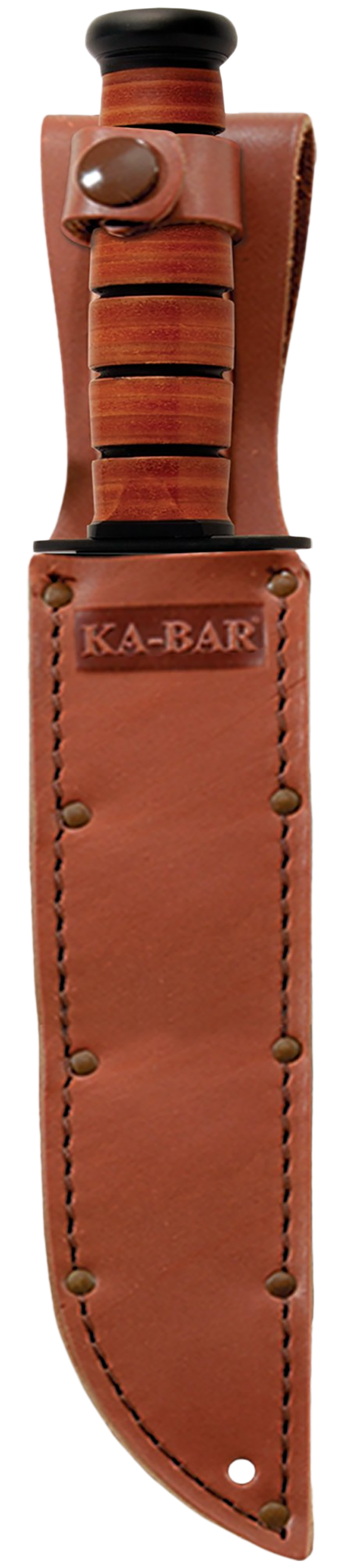 Ka-Bar 2217 Big Brother 9.38" Fixed Clip Point Part Serrated 1095 Cro-Van Brown Leather Handle — view 2
