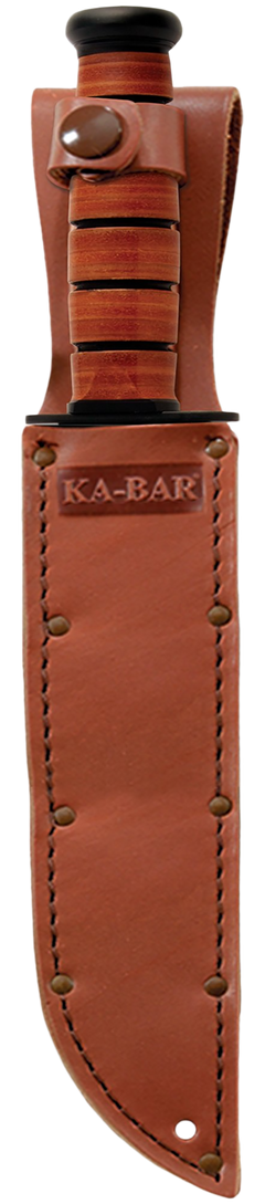 Ka-Bar 2217 Big Brother 9.38" Fixed Clip Point Part Serrated 1095 Cro-Van Brown Leather Handle — view 2