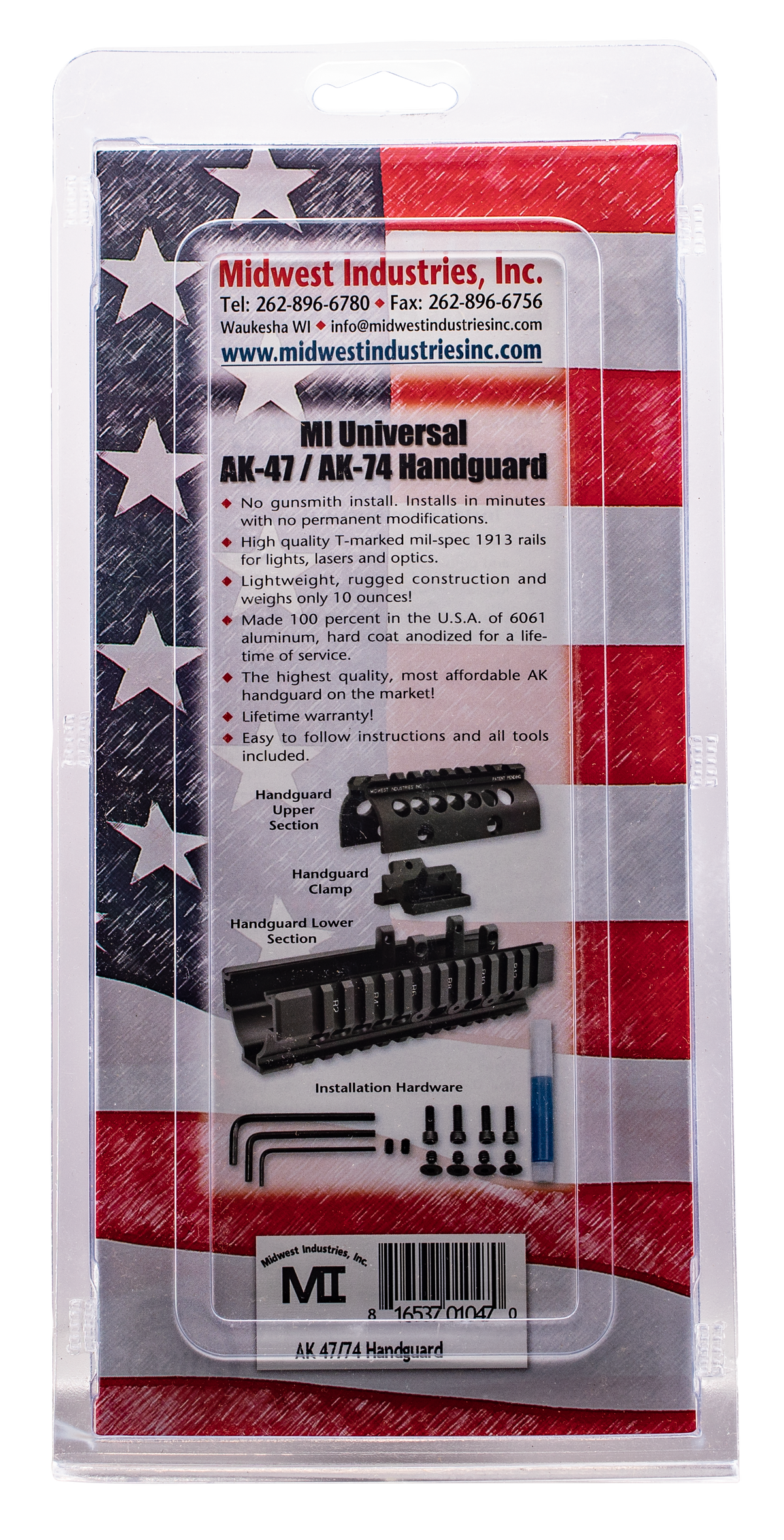 Midwest Industries MIAK AK47/74 6061-T6 Aluminum Handguard - Black — view 2