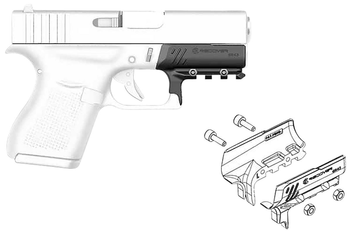 Recover Innovations GR4301 Compact Rail Adapter for Glock 43/43X/48 - Black — view 2
