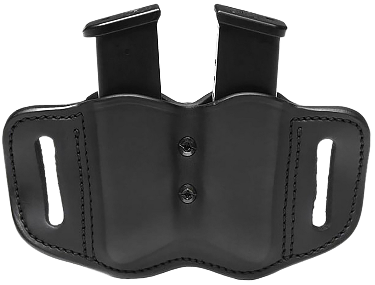 1791 Gunleather MAG-F 2.2 Double Mag Holster Stealth Black Leather Belt Slide — view 2
