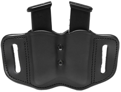 1791 Gunleather MAG-F 2.2 Double Mag Holster Stealth Black Leather Belt Slide — view 2