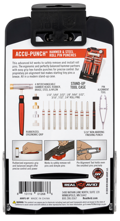 Real Avid Accu-Punch Hammer & Roll Pin Punch Set - Black/Red — view 2