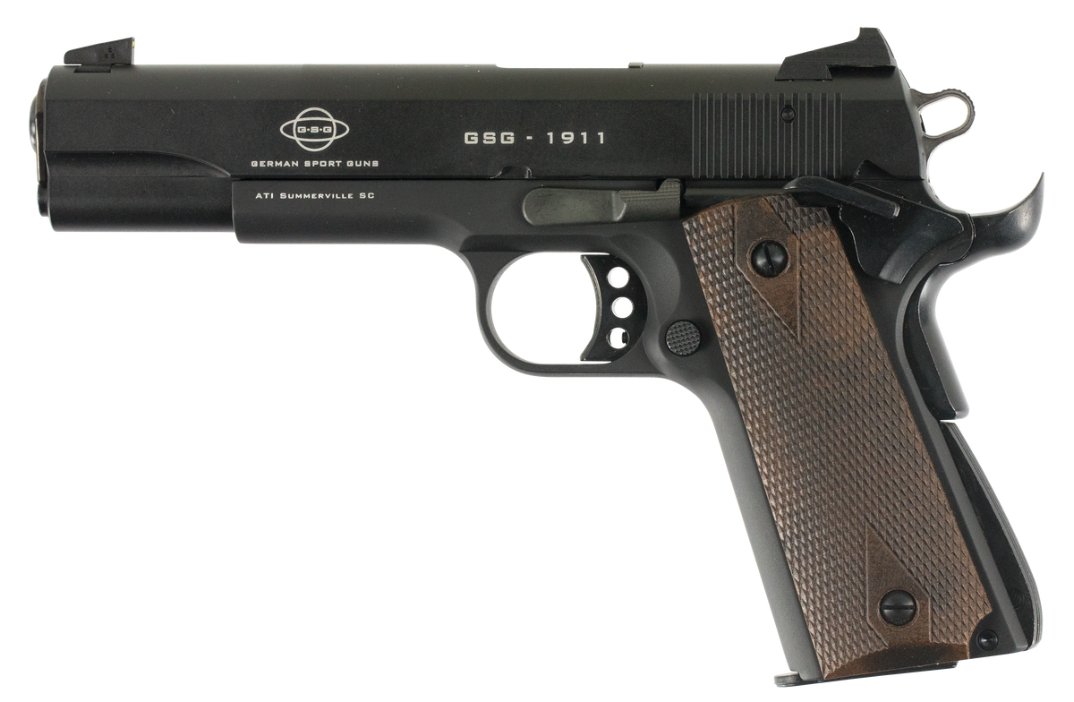 GSG 1911 22 LR 5" 10+1 SAO Pistol - Black Anodized Walnut Grip — view 2