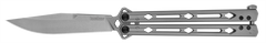 Kershaw 5150 Lucha 4.60" Butterfly Drop Point Plain 14C28N SS Knife - Stonewashed Bead Blasted Stainless Steel — view 2
