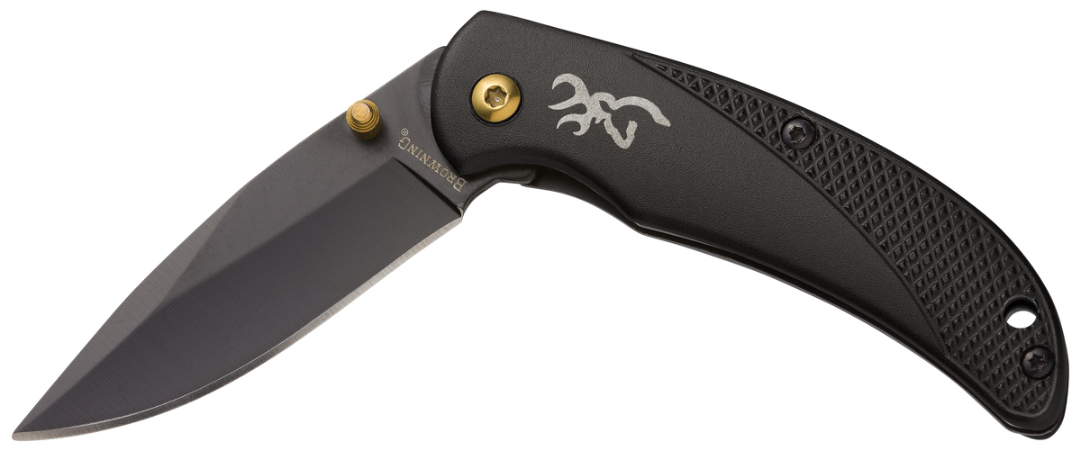 Browning Prism 3 EDC Folding 2.38" Plain Black Oxide 7Cr17MoV SS Blade - Black Anodized Aluminum Handle — view 2