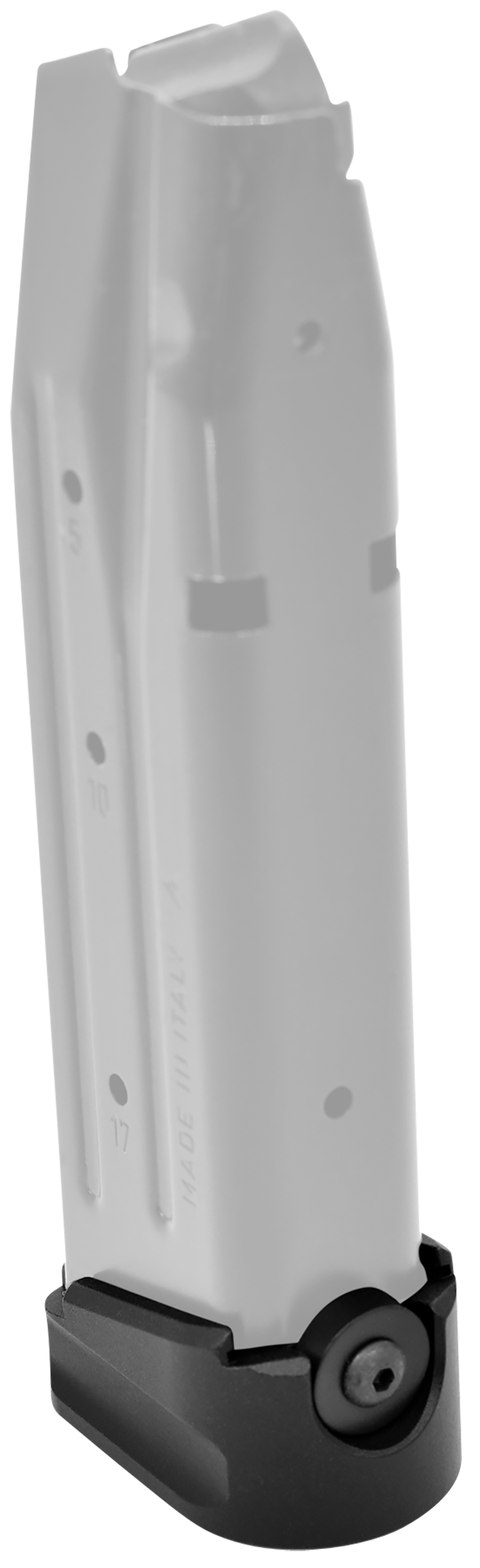 Warne Magazine Extension 9mm Luger +5 6061-T6 Aluminum Black for Sig P320 — view 2