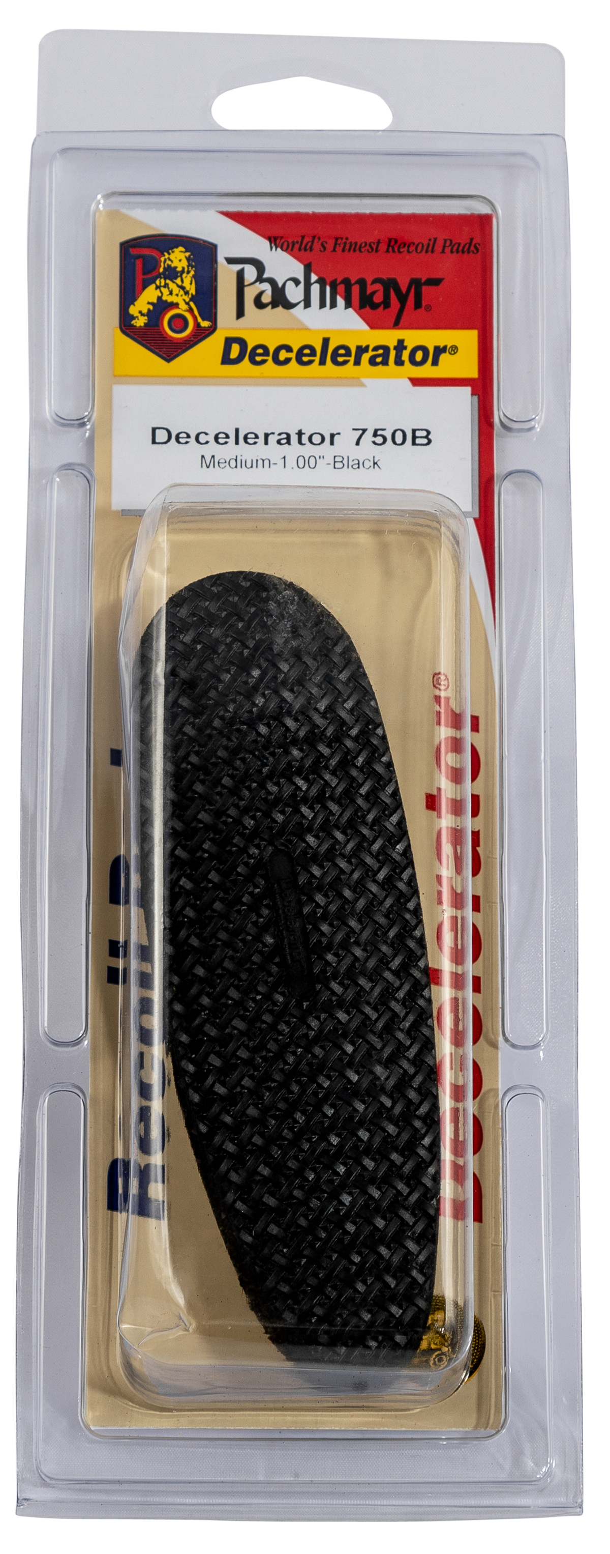 Pachmayr D750B Decelerator Field Recoil Pad Medium Black Basketweave Rubber — view 2