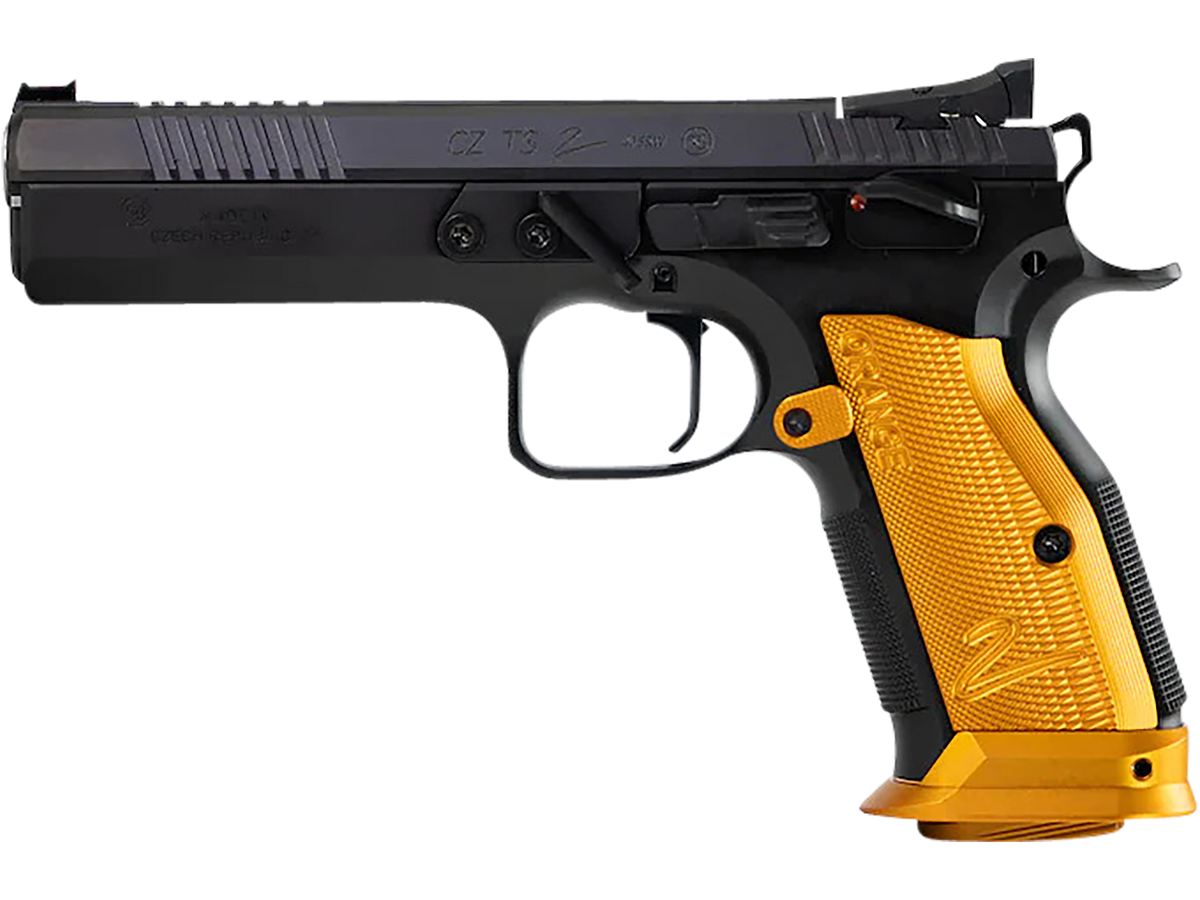 CZ TS 2 9mm Luger 5.28" 20+1 Semi-Auto Pistol - Orange Aluminum Grips — view 2