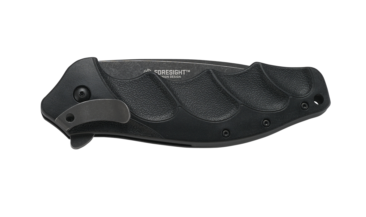Columbia River CRKT Foresight 3.53" Folding Assisted Plain Black Stonewashed 4116 SS Black GRN Handle — view 2