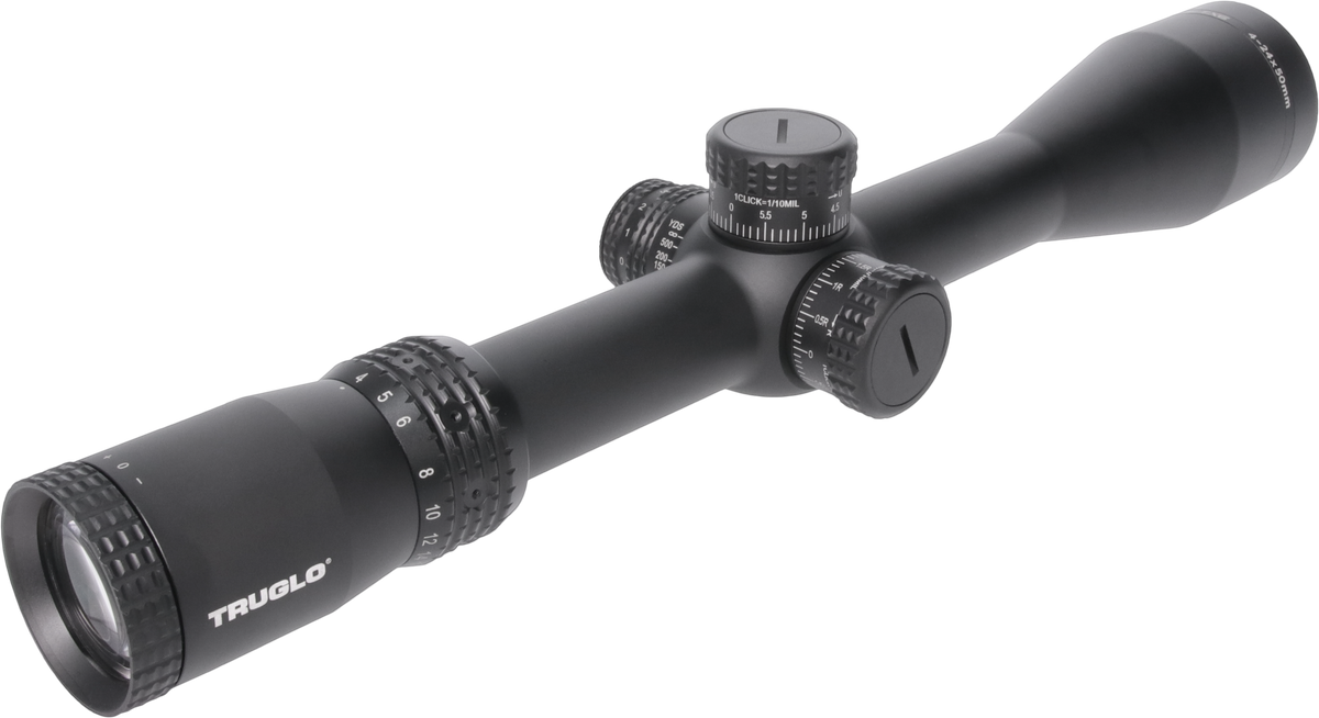 TruGlo TX6 4-24x50mm 30mm Tube FFP Illuminated Milliradian Rifle Scope - Black — view 2