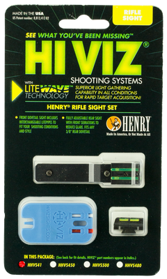 Hiviz LiteWave HHVS41 Henry Rifle Sight Set Fiber Optic Interchangeable Front & Rear Black — view 2