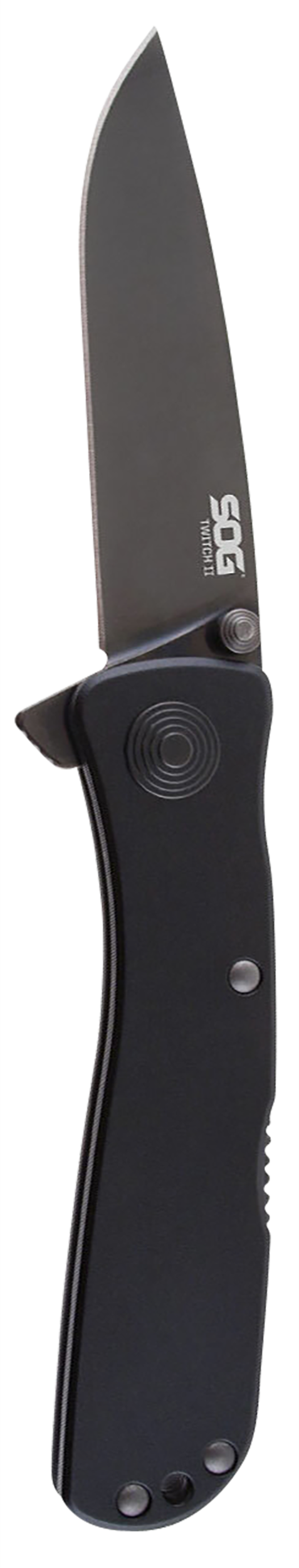 S.O.G Twitch II 2.65" Folding Plain AUS-8A TiCN Black Aluminum Handle — view 2