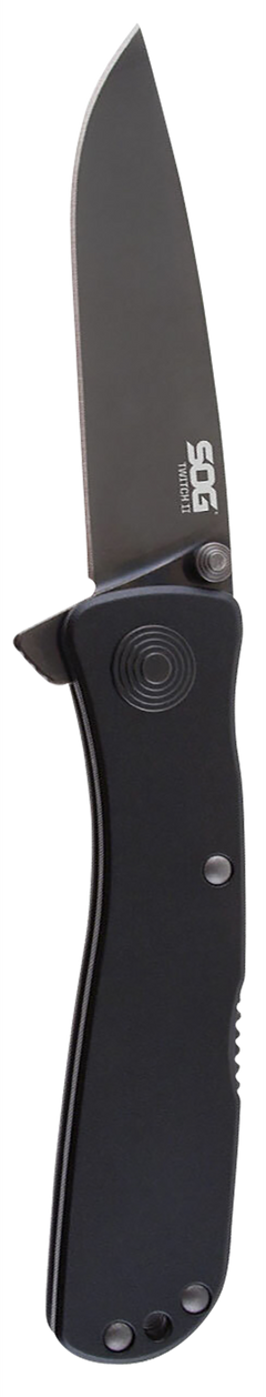S.O.G Twitch II 2.65" Folding Plain AUS-8A TiCN Black Aluminum Handle — view 2