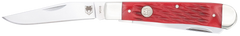CobraTec Knives Trapper 2.88" Clip Point / 2.94" Spey Plain VG-10 SS Red Bone Folding Knife — view 2
