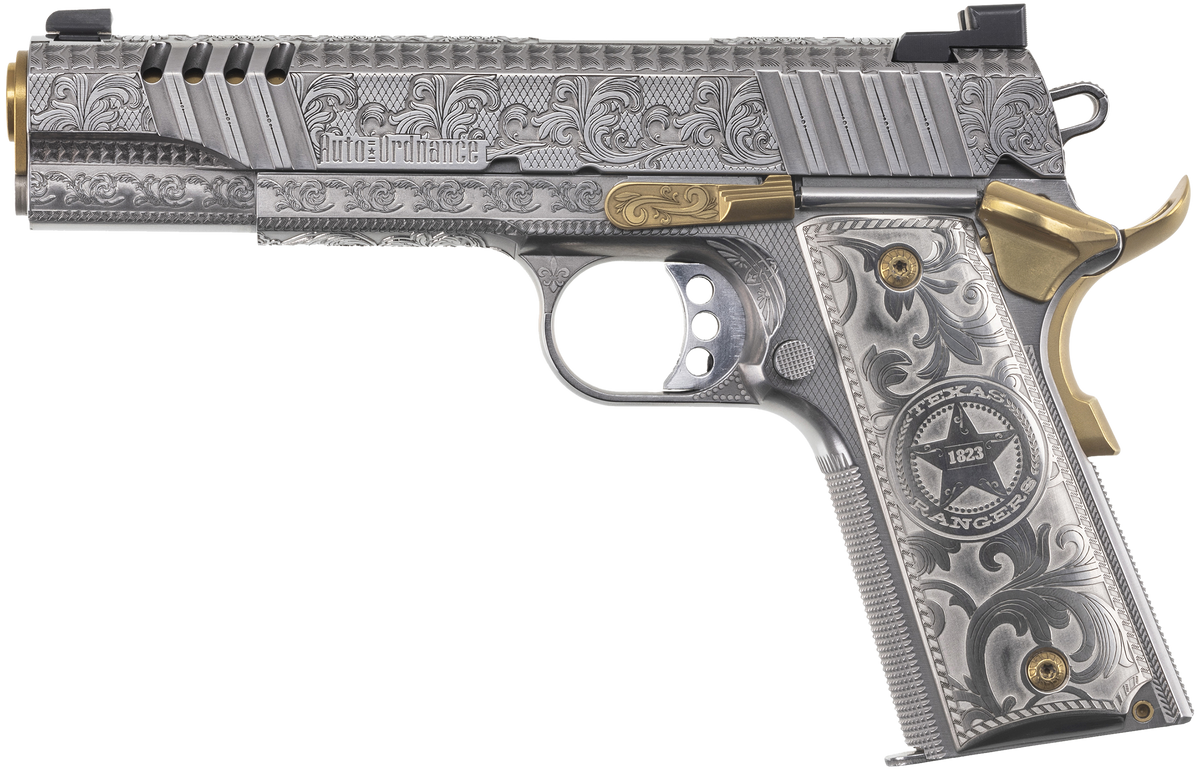Auto Ordnance 1911 Texas Ranger Special Edition 45 ACP 5" 7+1 Semi-Auto Pistol - Gold Plated PVD — view 2