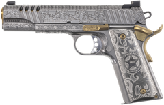 Auto Ordnance 1911 Texas Ranger Special Edition 45 ACP 5" 7+1 Semi-Auto Pistol - Gold Plated PVD — view 2