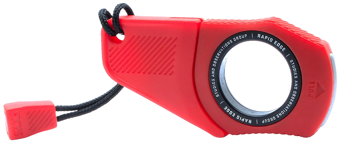 S.O.G Rapid Rescue Fixed Blade 3Cr13 Stonewashed Seatbelt Cutter - Rescue Red GRN Handle — view 2