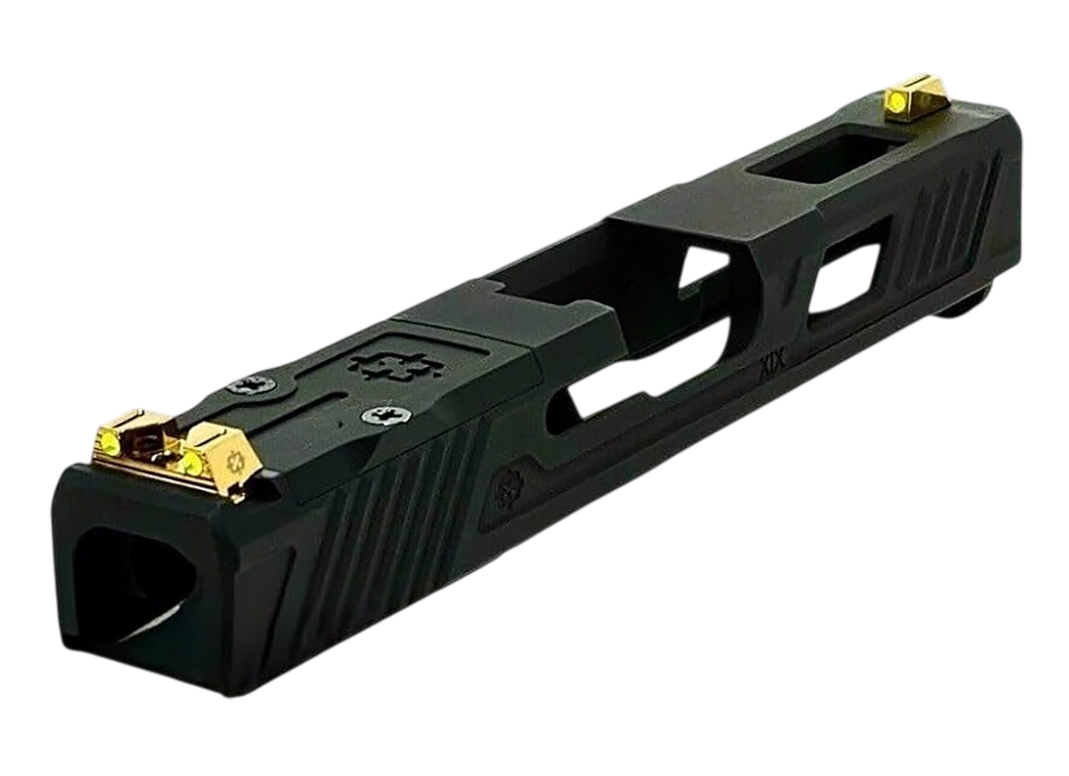 Cross Armory CRGSS-GD Standard 3 Point Fiber Sight Green/Green Gold Frame Fits Glock — view 2
